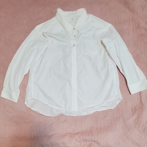 Aritzia Wilfred Free Relaxed Poplin Shirt Sz M - Picture 6 of 9